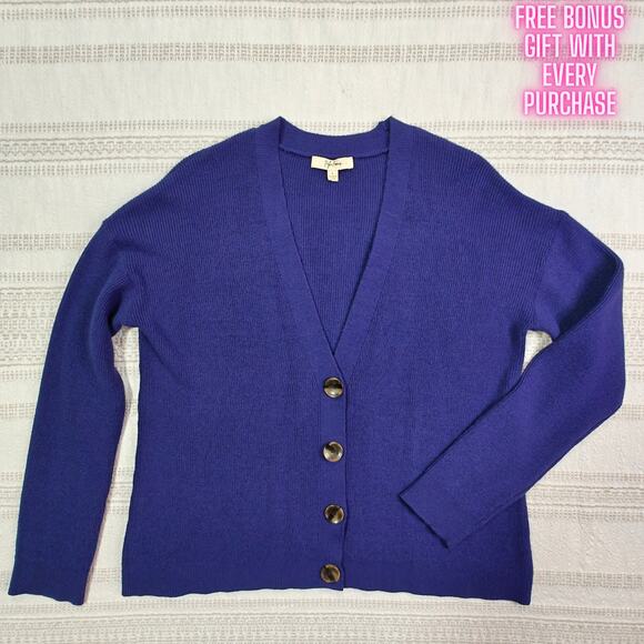 Peyton Primrose Blue Four‑Button Cardigan Size L used - Picture 1 of 8